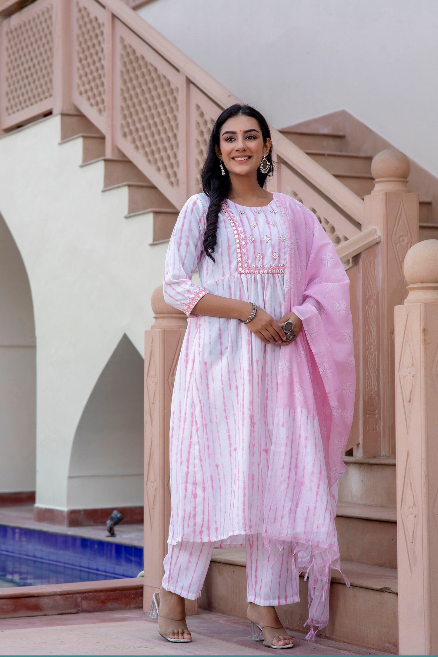 Women Embroided Kurta Set With Pant and dupatta